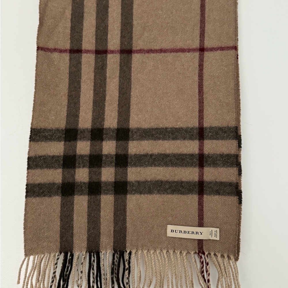 Burberry Beige and Black Checkered Scarf